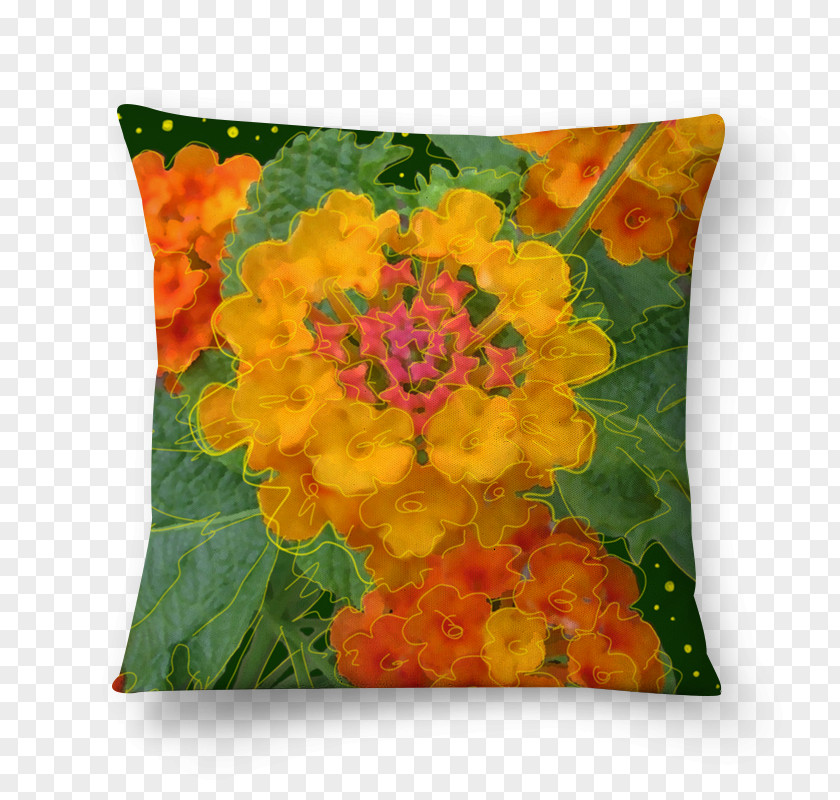 Flor Aquarela Cushion PNG