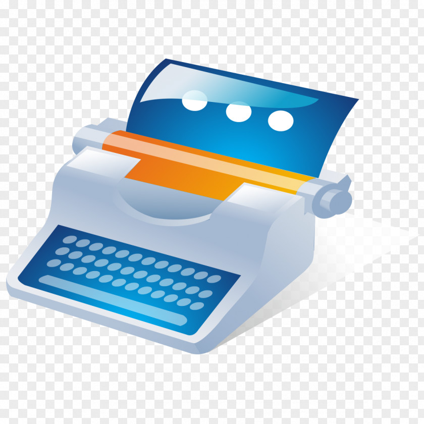 Hand-painted Blue Printer Icon PNG