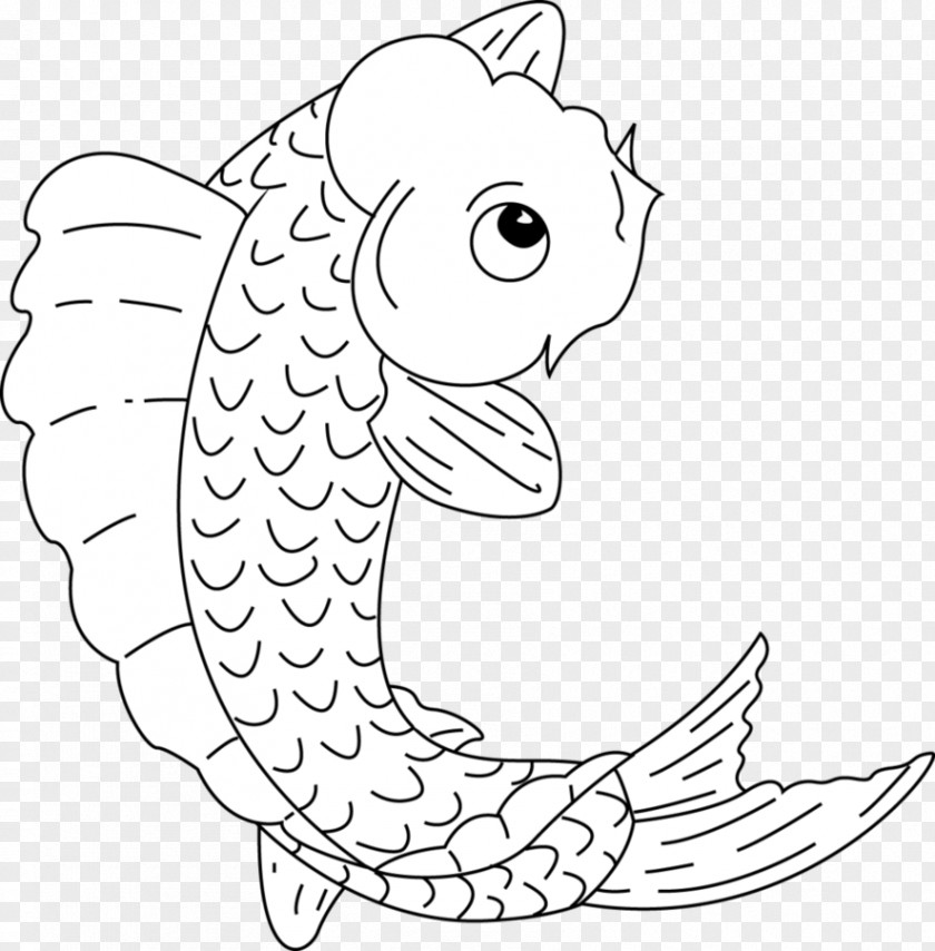 Painting Common Carp Drawing Black And White Line Art PNG