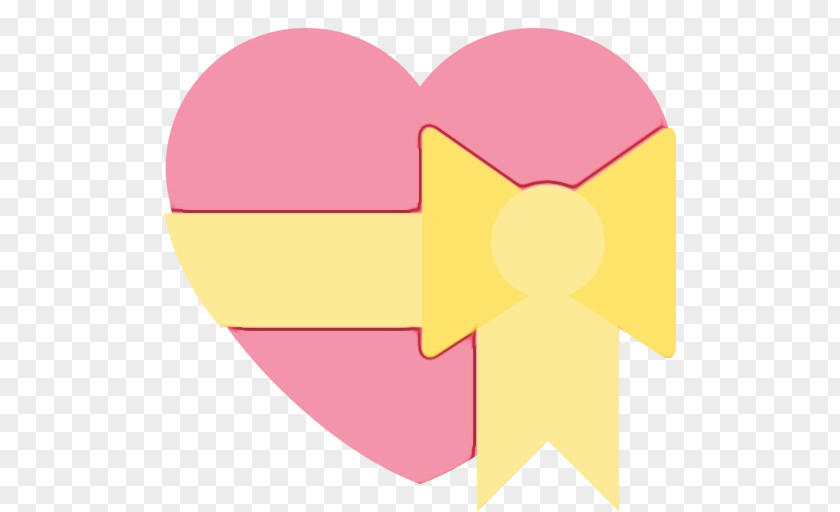 Ribbon Magenta Pink Heart Clip Art Yellow Material Property PNG
