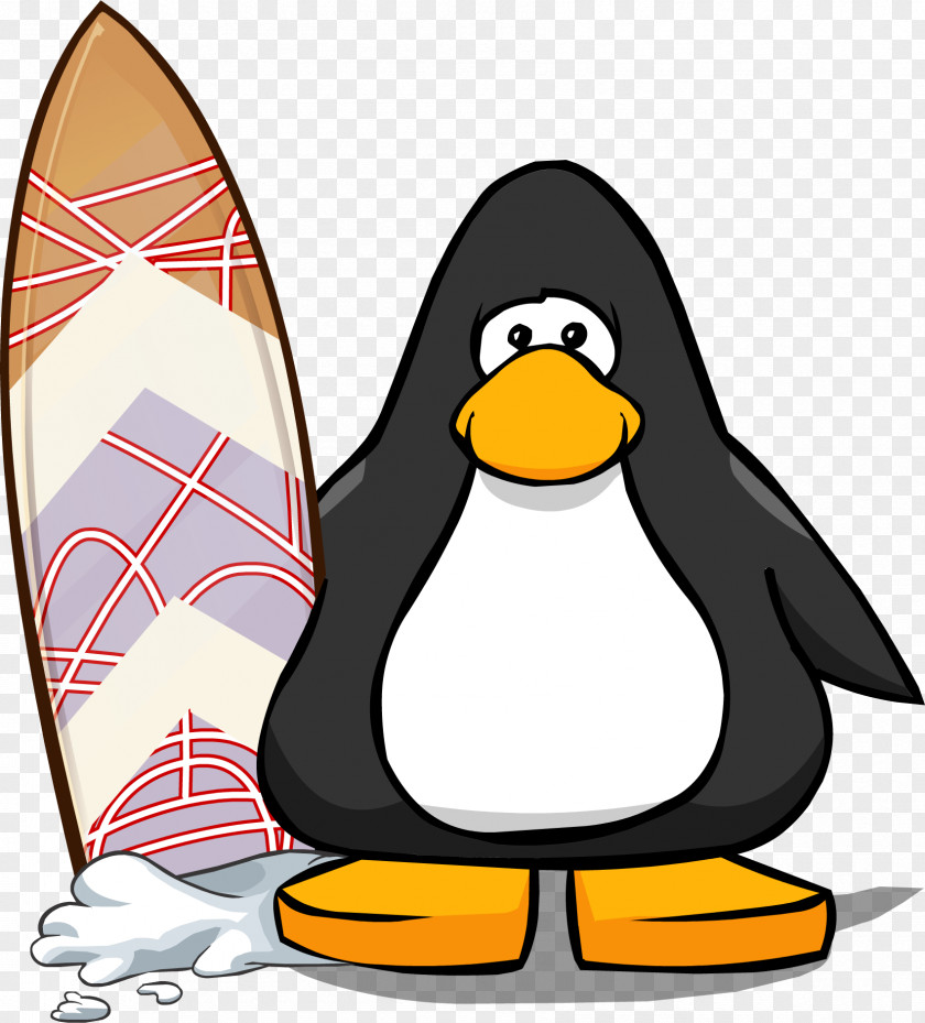 Surfboard Club Penguin Santa Claus Hat Clip Art PNG