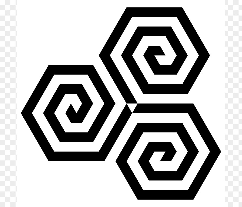 Black And White Objects Hexagon Circle Target Corporation Cement Tile Clip Art PNG