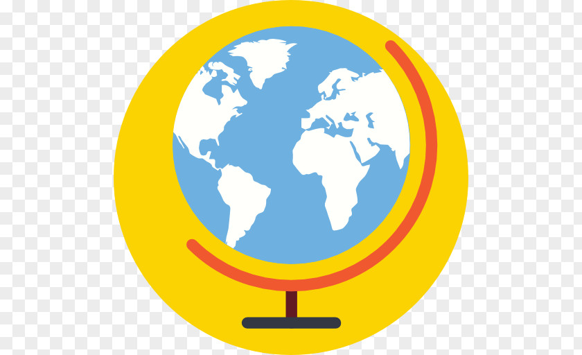 Globe World Map Flat Design PNG