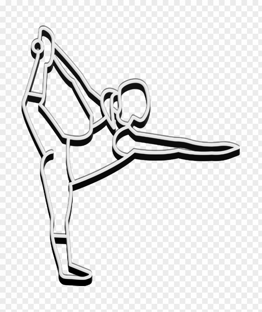 Sports Icon Yoga Woman Standing On One Leg Lifting Left PNG