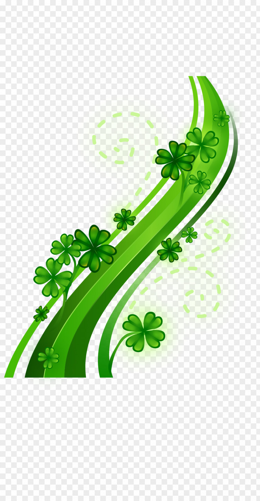 Cartoon Painted Fresh Clover PNG