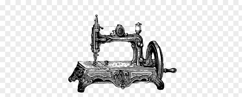 Small Vintage Sewing Machine PNG Machine, black and gray crank sewing machine illustration clipart PNG