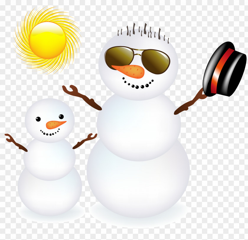 Father And Son Snowman Big Picture Santa Claus Christmas Clip Art PNG