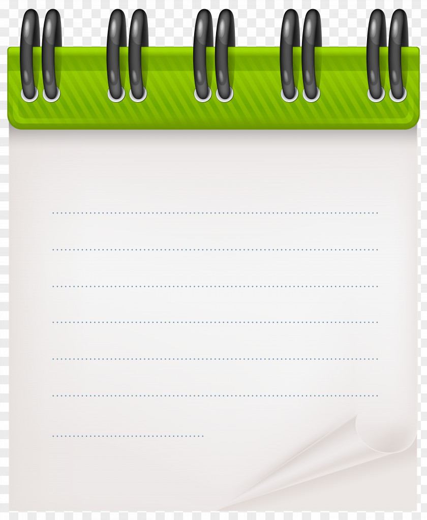 Notebook Paper Green PNG