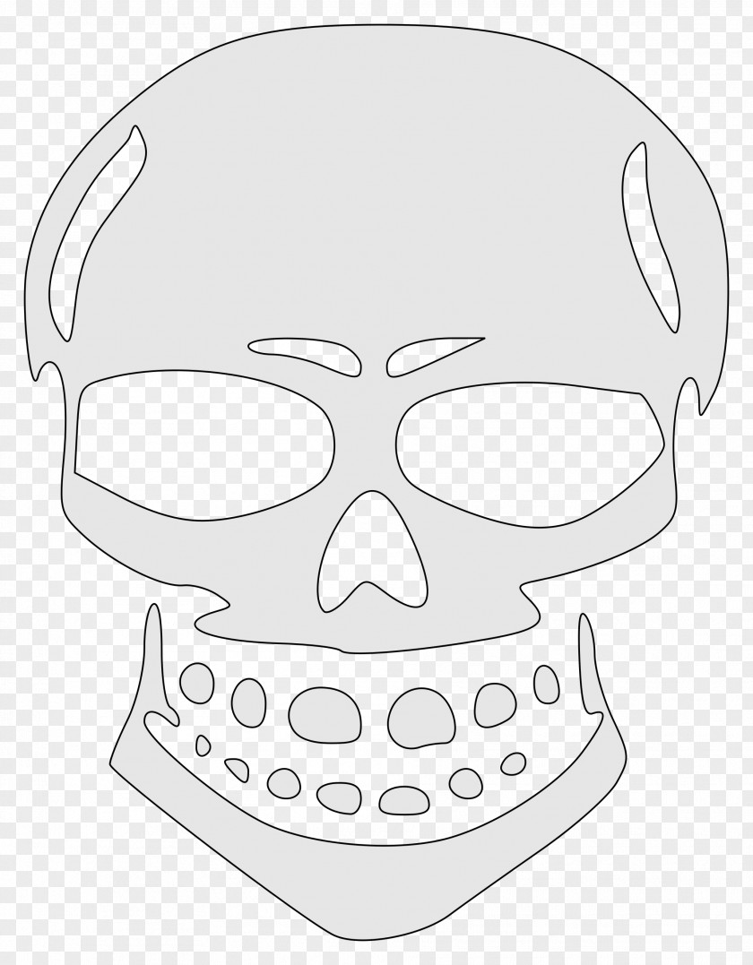 Stencil Skull Nose Clip Art PNG
