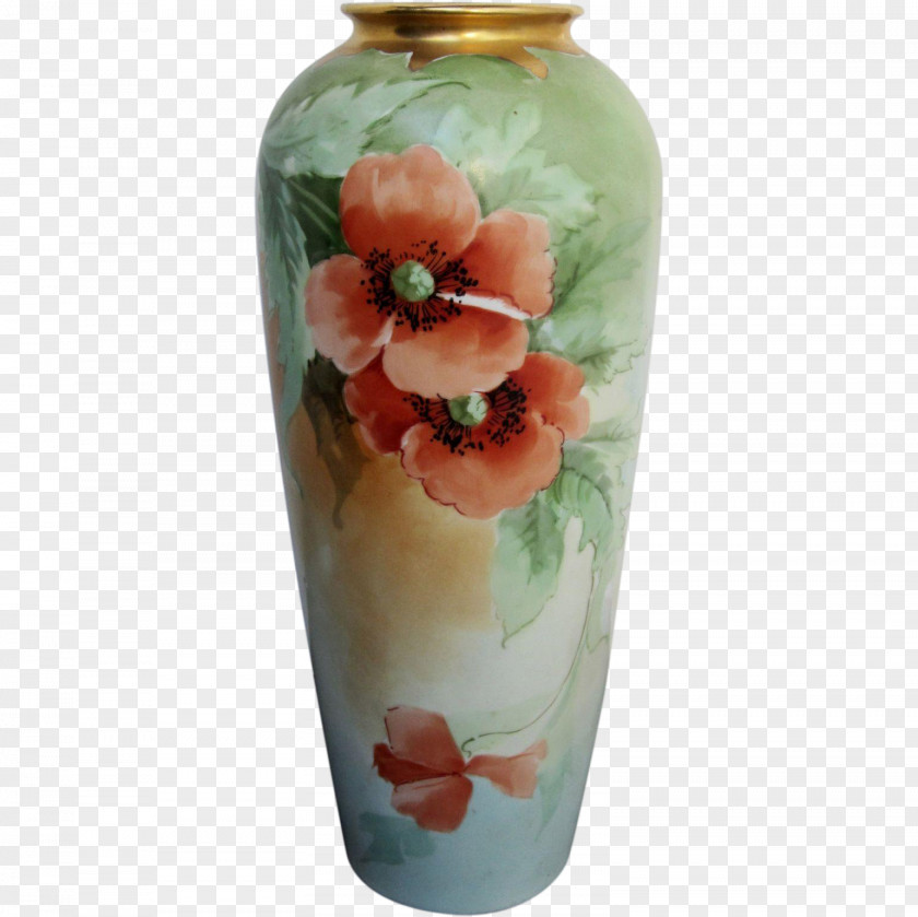 Hand Painted Hydrangea Vase PNG