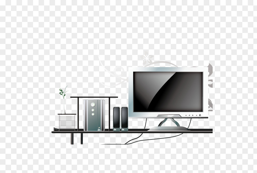 LCD Computer Cartoon Television Set Monitors Flat Panel Display PNG