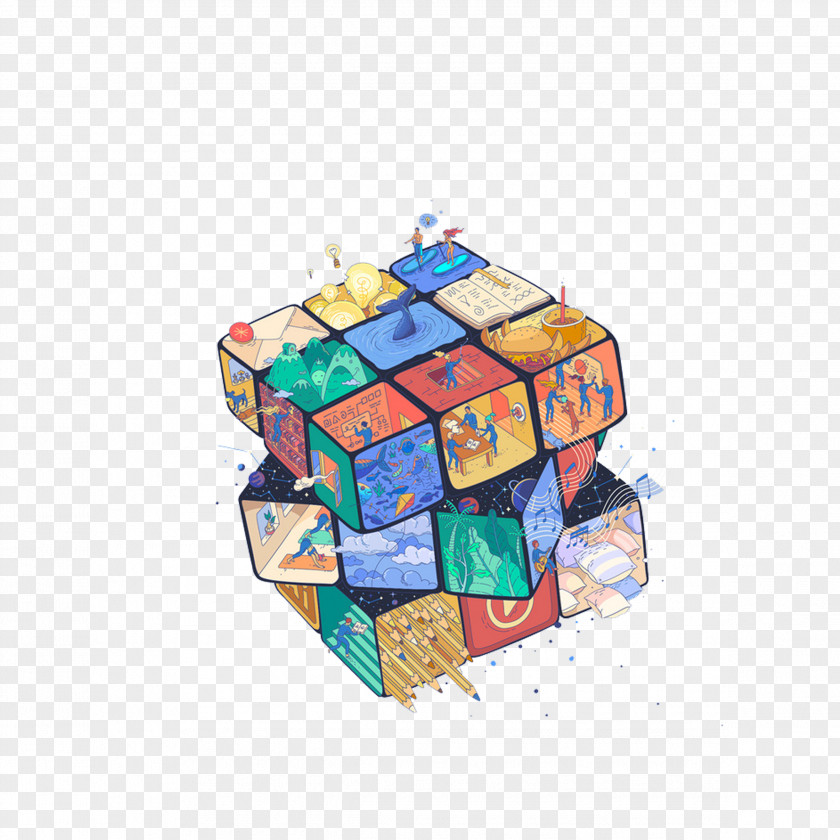 Rubik's Cube Art Illustrator Designer Illustration PNG