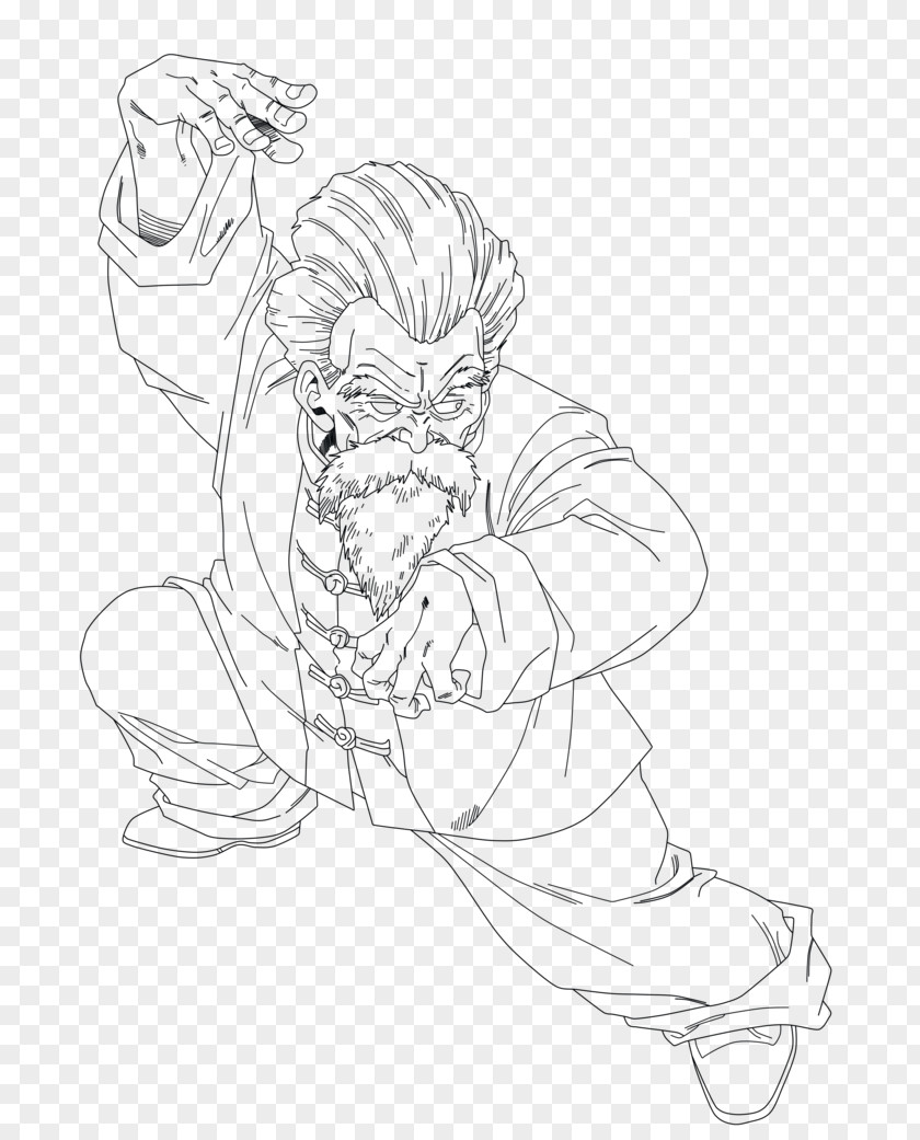 Goku Master Roshi Bulma Mercenary Tao Sketch PNG