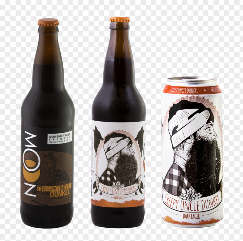 Beer Ale Moon Under Water Brewpub Bottle Dunkel PNG