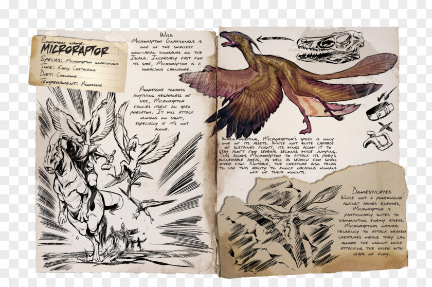 Dinosaur ARK: Survival Evolved Microraptor Pteranodon Giganotosaurus PNG