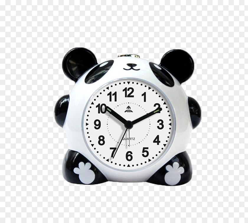 Black Panda Alarm Clock Giant Table Bedroom PNG