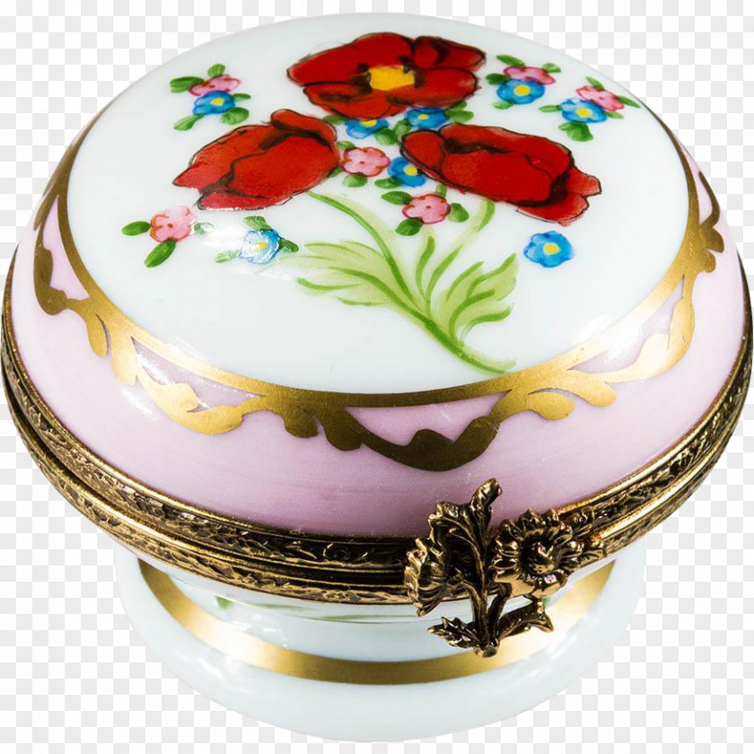 Hand Painted Flower Box Tableware Torte Royal Icing Cake Decorating Plate PNG