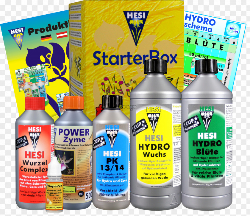 Hydro Power Plant Fertilisers Nutrient HESI Starter Kit For Earth Mixtures Hydroponics Soil PNG