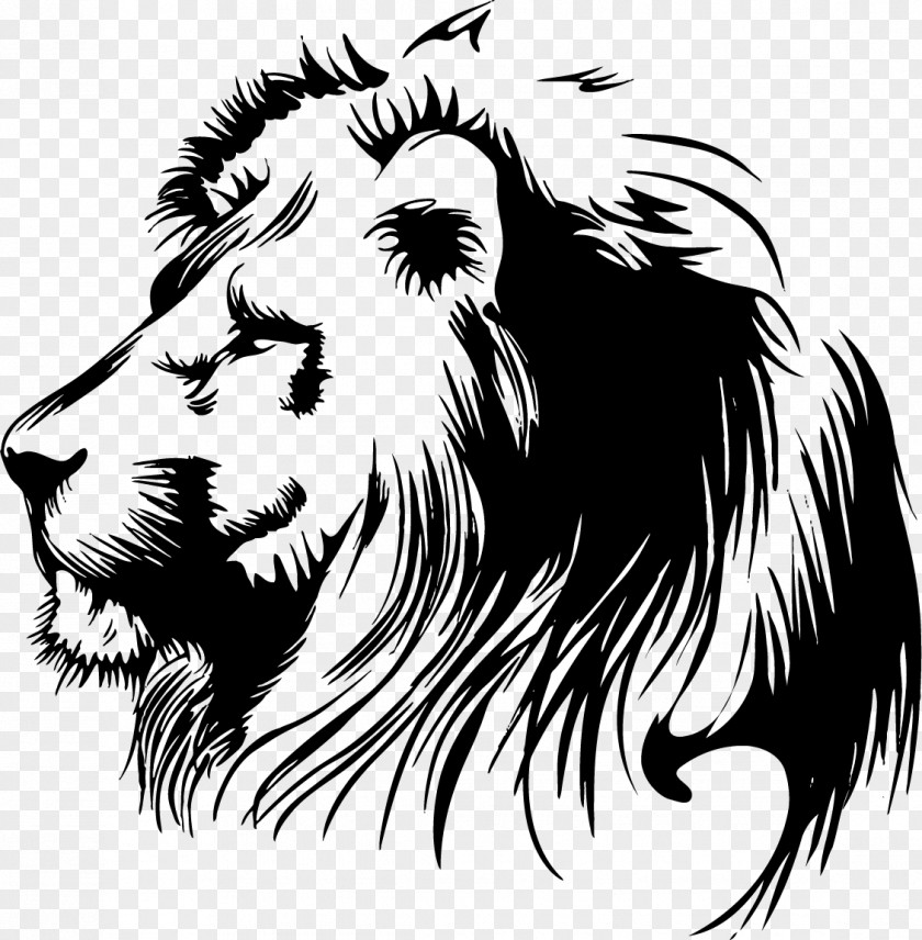 Painted Lion Stencil Clip Art PNG