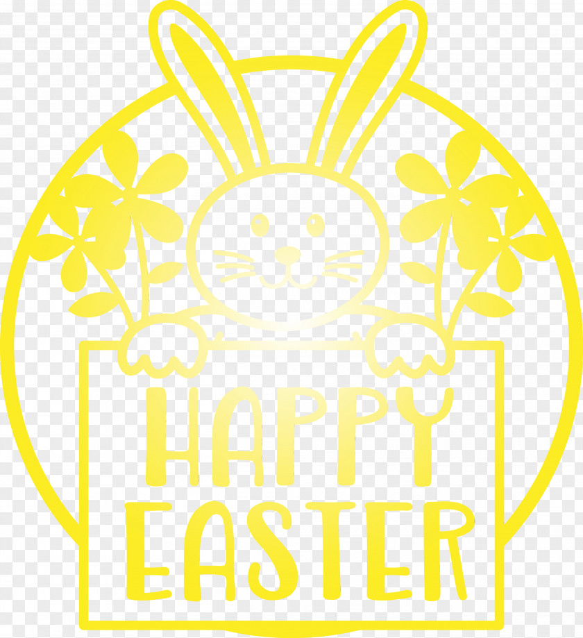 Yellow White Text Line Happy PNG