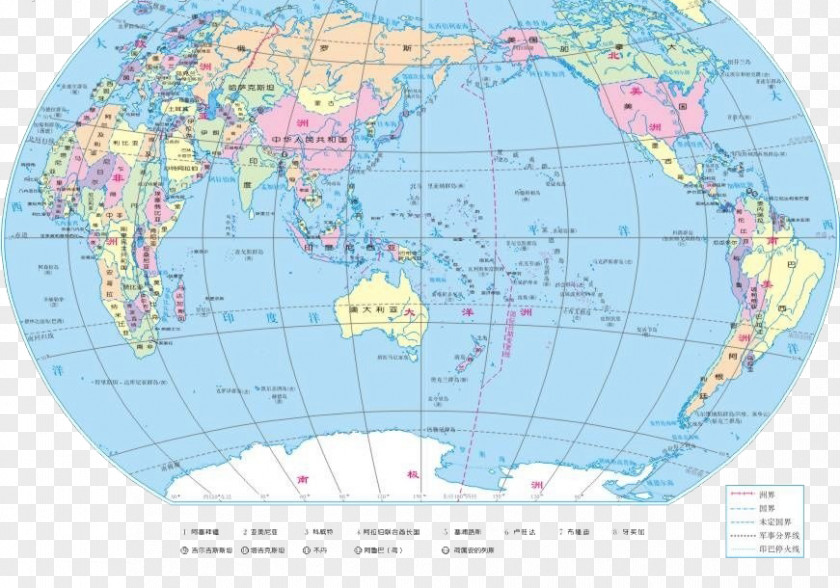 A Map Of The World China Projection PNG