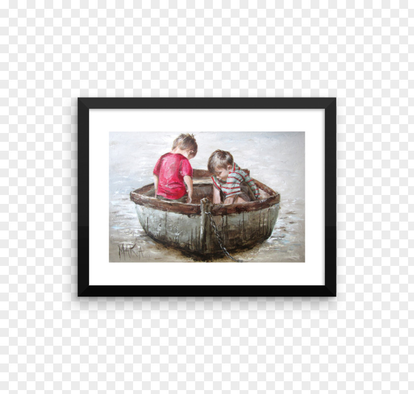 Ink Boat Paper Printing Canvas Print Painting PNG