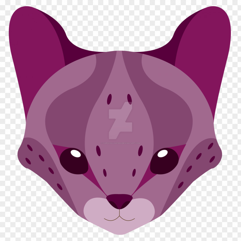 Magenta Vector Whiskers Cat Serval Logo PNG