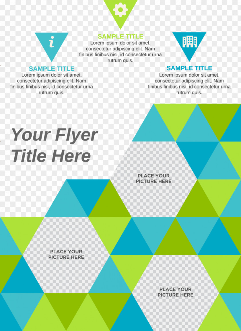 Green Triangle Business Poster PNG
