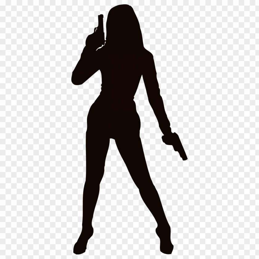 Silhouette Firearm Woman Weapon Clip Art PNG