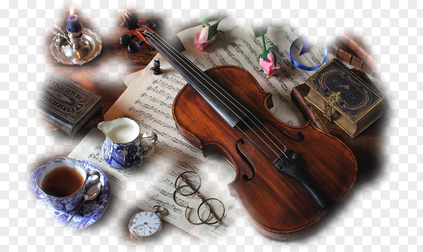Vintage Jewelry Violin Musical Instrument Wallpaper PNG