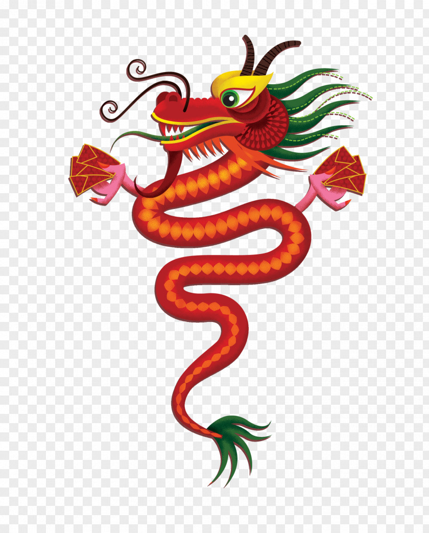 Chinese Wind Dragon Red Clip Art PNG