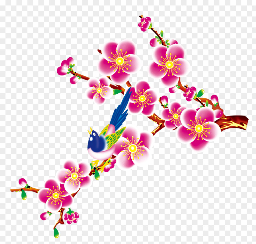 Magpie On Plum Fu Chinese New Year Download PNG
