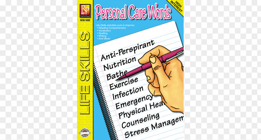 Personal-care Life Skills Word Lesson Book PNG