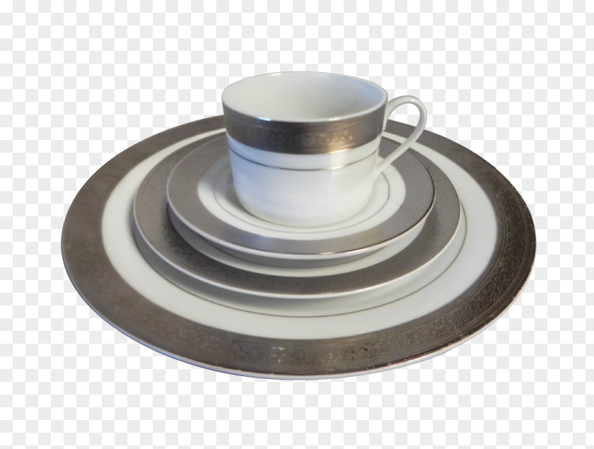 Porcelain Tableware Silver Estate Plate Linen PNG