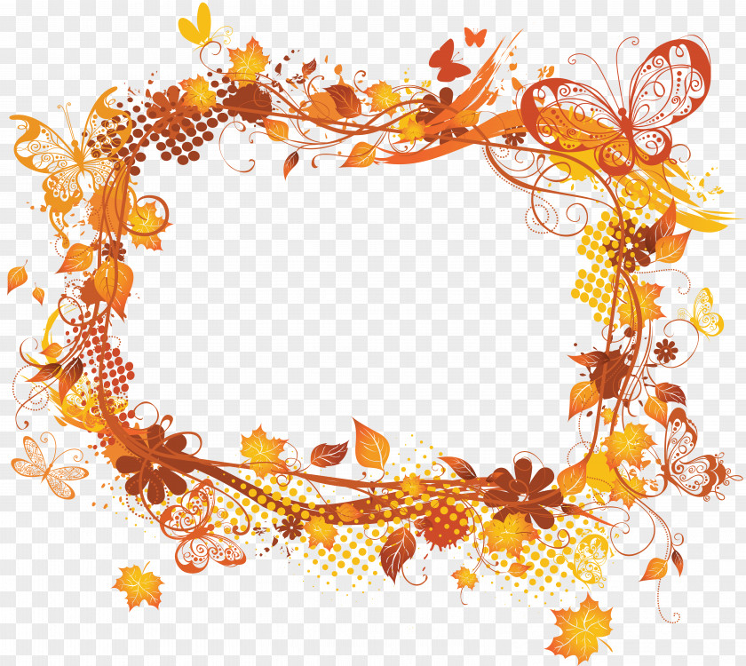 Vector Border Picture Frames Autumn Clip Art PNG