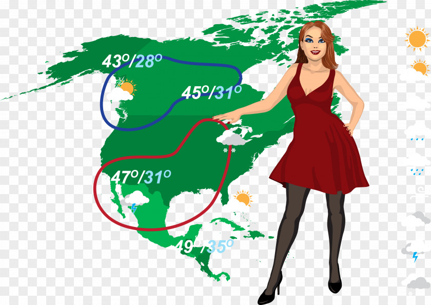 Vector Weather Forecast United States World Map Globe PNG