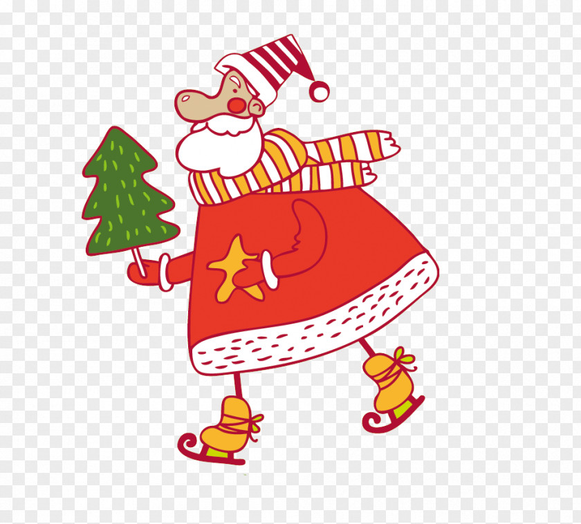 Free Hd Buckle Cartoon Santa Claus Ded Moroz Christmas Tree Clip Art PNG