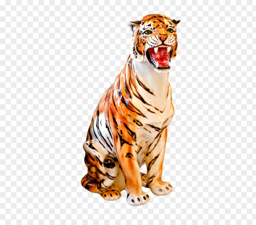 Roar Golden Tiger Leopard Sculpture PNG