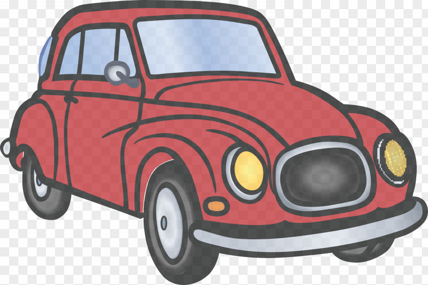 Supermini Compact Car Vehicle Cartoon Classic Motor PNG