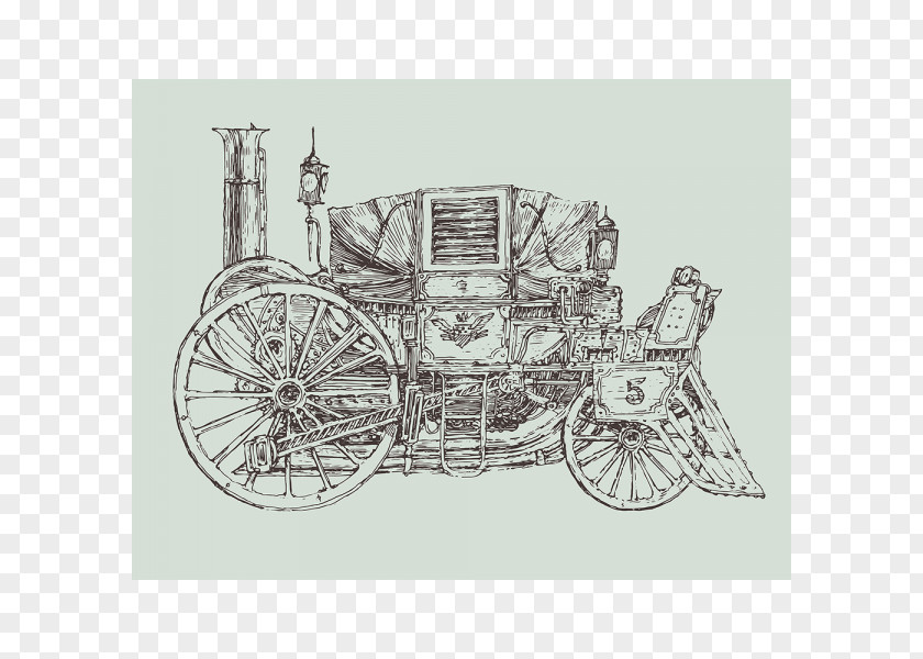 Car Drawing Steam Engine PNG