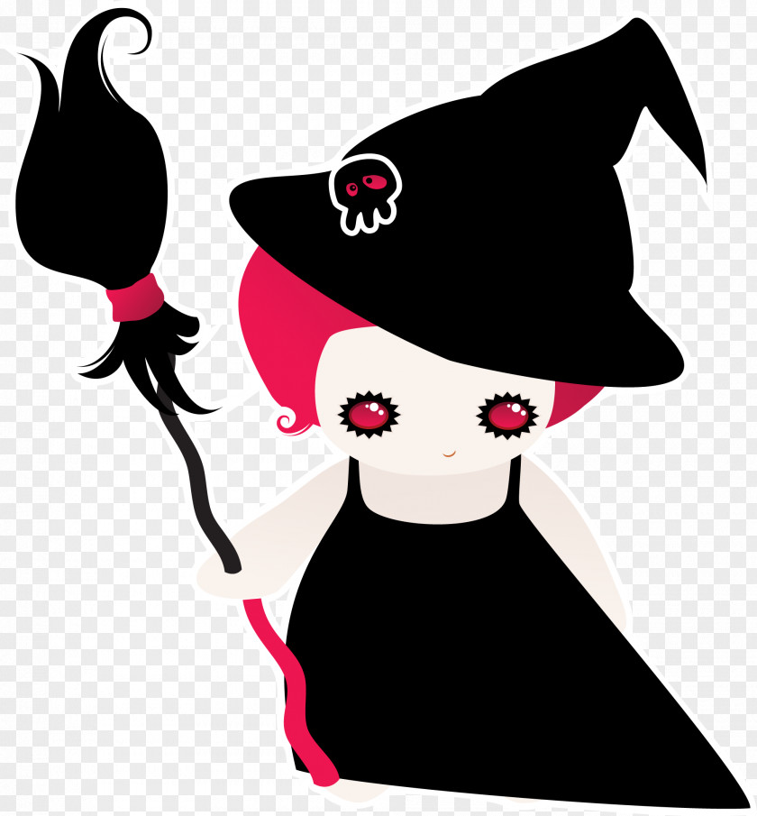 Little Witch Halloween Cartoon PNG