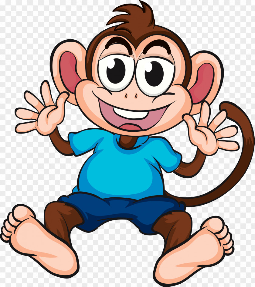Cute Monkey Chimpanzee Cartoon Clip Art PNG