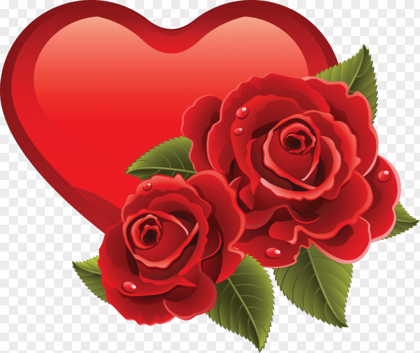 Romantic Heart Rose Valentine's Day Clip Art PNG