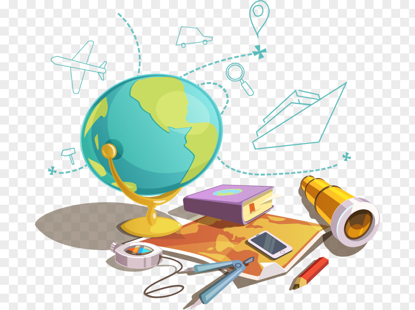 Vector Scene Of Educational Technology Drawing Illustration PNG