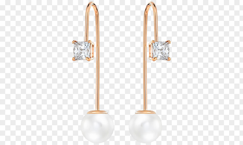 Swarovski Jewelry Pearl Earring AG Jewellery Gold Plating Rhinestone PNG