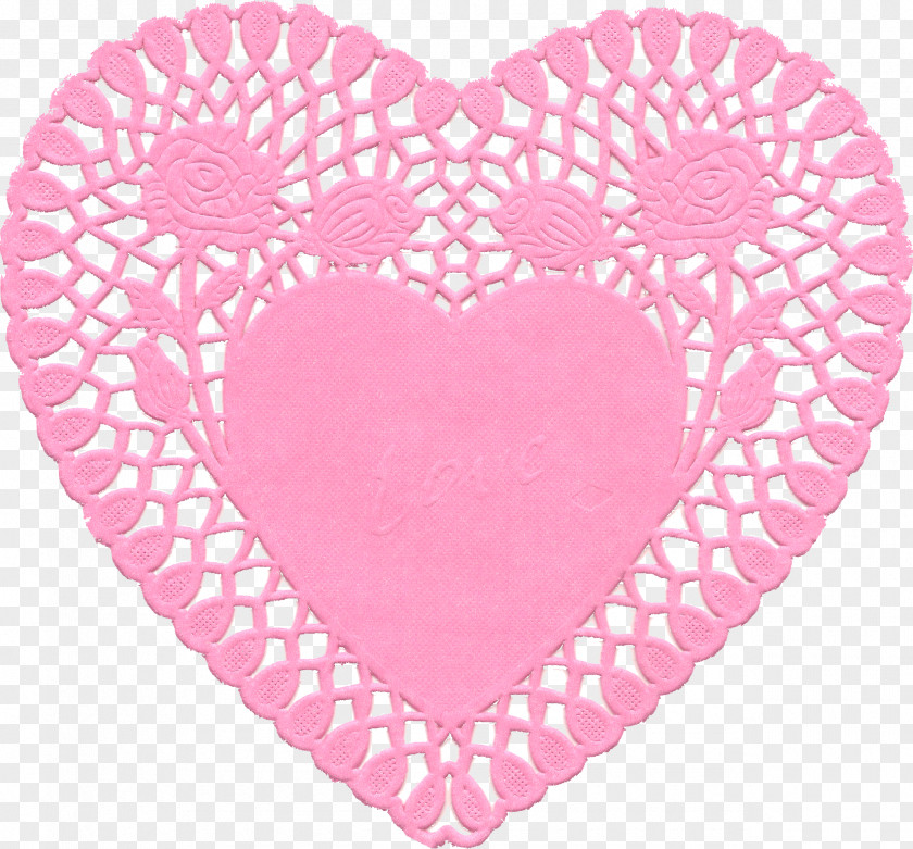 Valentine's Day Doily Craft Knitting Heart PNG