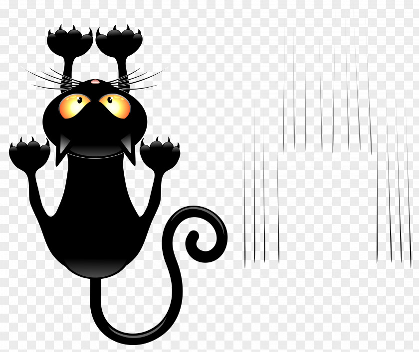 Black Cat And Scratches Transparent Vector Clipart Cartoon Clip Art PNG