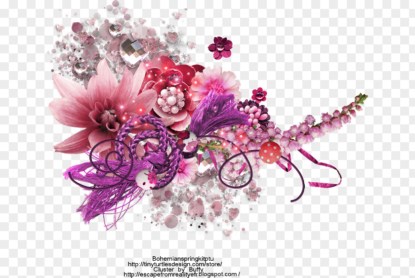 Bohemian Frame Cut Flowers Floral Design Graphic PNG