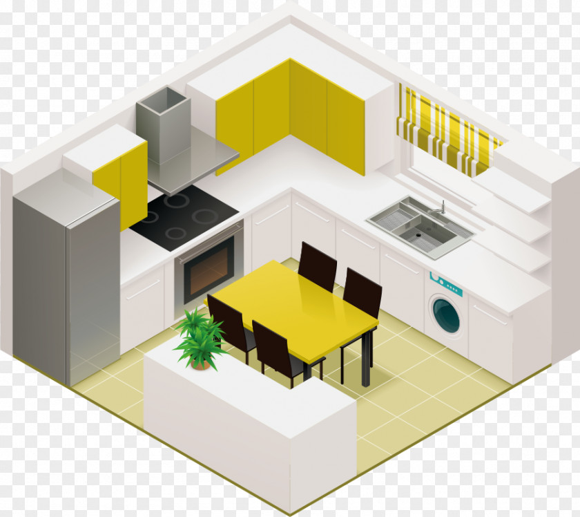 Vector Kitchen Design Living Room Isometric Projection Interior Services PNG