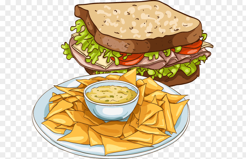 Food Cartoon Snack Potato Chip Sandwich Vector Graphics Drawing PNG